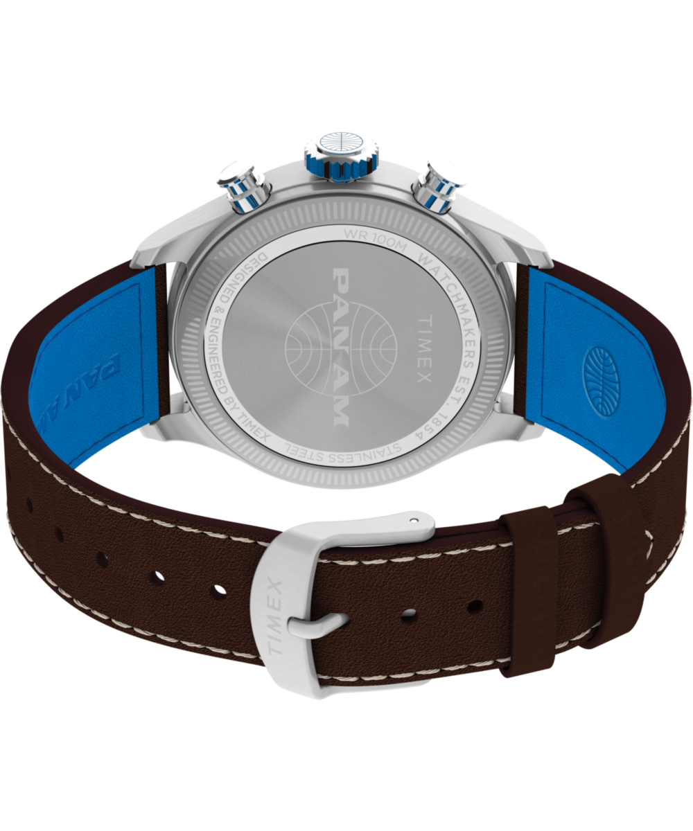 Timex x Pan Am® Waterbury Ace Chronograph 41mm Leather Strap Watch, photo 6