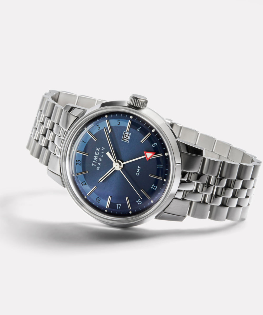 Marlin® Quartz GMT 40mm Stainless Steel Bracelet Watch, photo 6