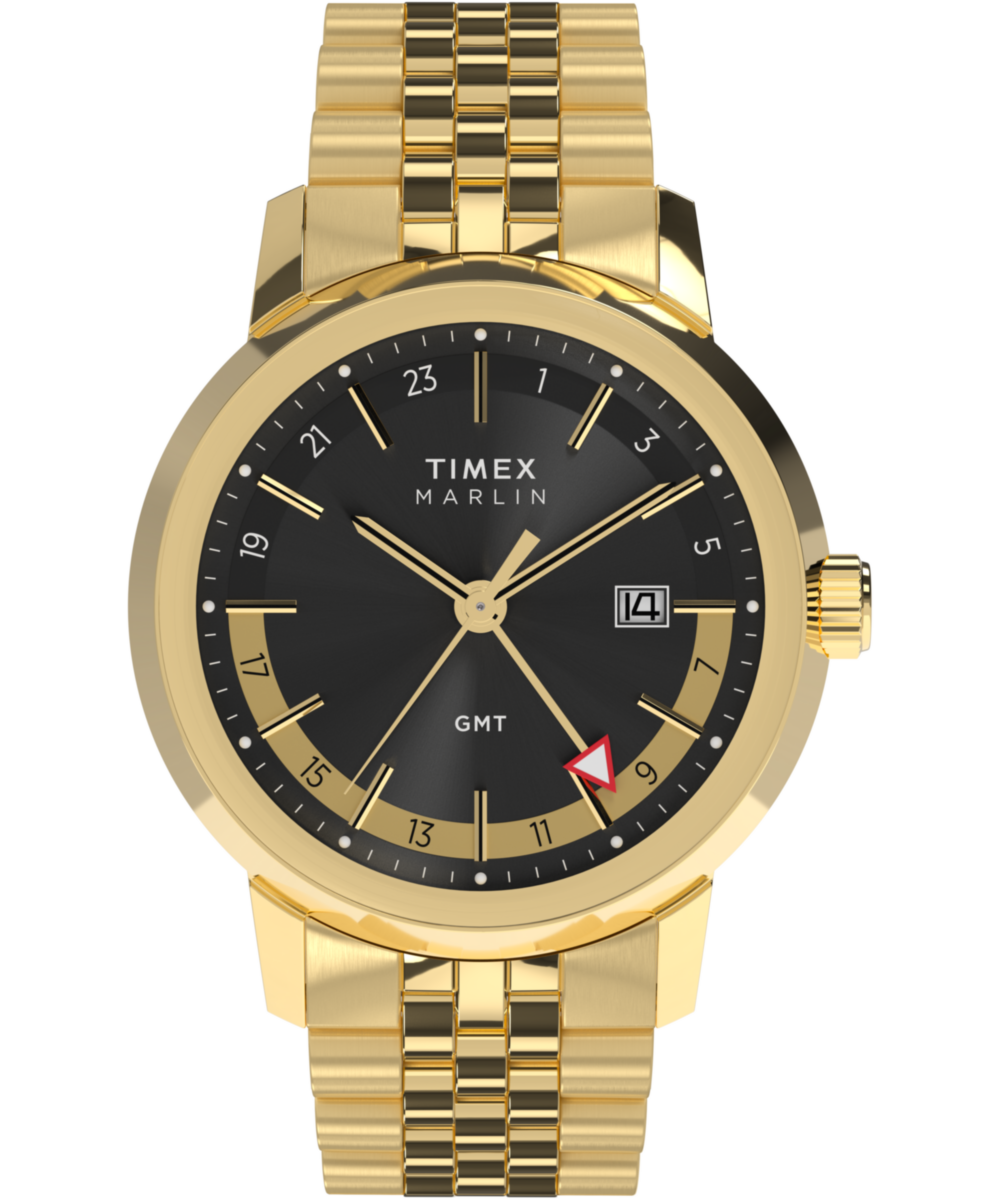 Marlin® Quartz GMT 40mm Stainless Steel Bracelet Watch