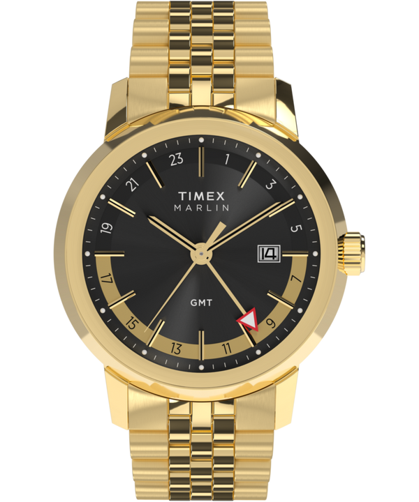Marlin® Quartz GMT 40mm Stainless Steel Bracelet Watch