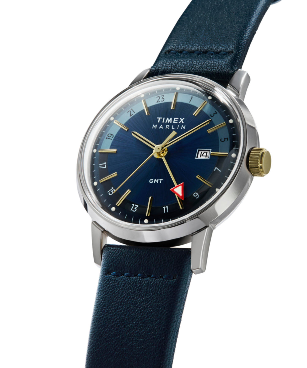 Marlin® Quartz GMT 40mm Leather Strap Watch, photo 6