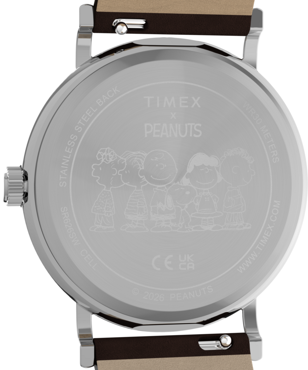 Peanuts® x Timex Weekender Baseball 38mm Leather Strap Watch, photo 4