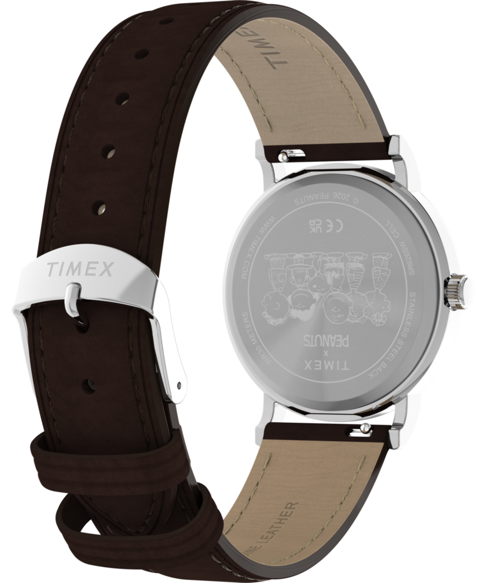 Peanuts® x Timex Weekender Baseball 38mm Leather Strap Watch, photo 5