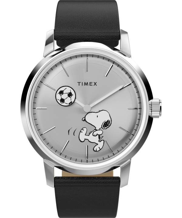 Peanuts® x Timex Marlin® Automatic Soccer 40mm Leather Strap Watch