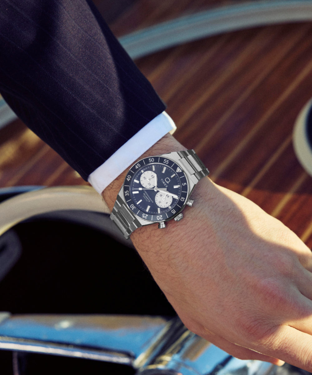 Q Timex Continental Chronograph 40mm Stainless Steel Bracelet Watch, photo 2