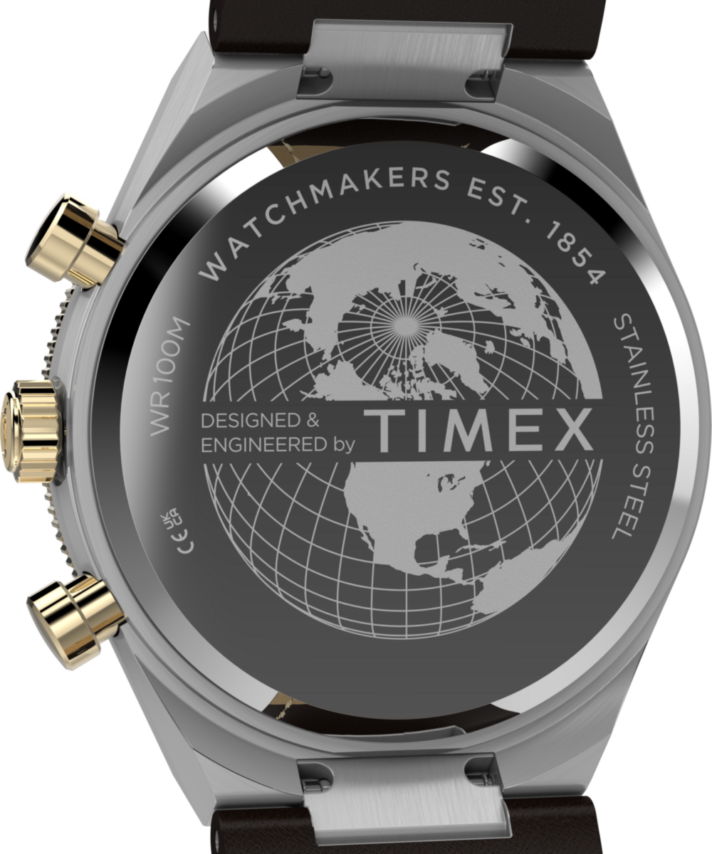 Q Timex Continental Chronograph 40mm Leather Strap Watch, photo 4