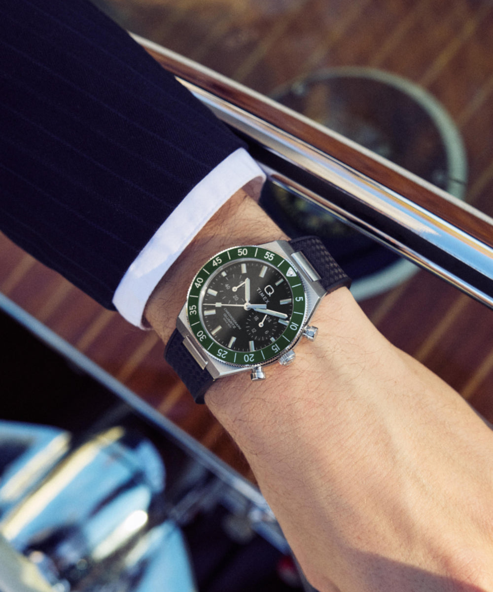 Q Timex Continental Chronograph 40mm Synthetic Rubber Strap Watch, photo 2