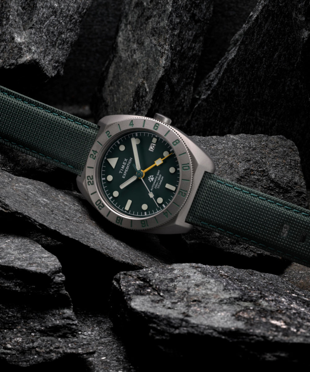 Expedition® Pioneer Titanium Automatic GMT 41mm Fabric Strap Watch, photo 7