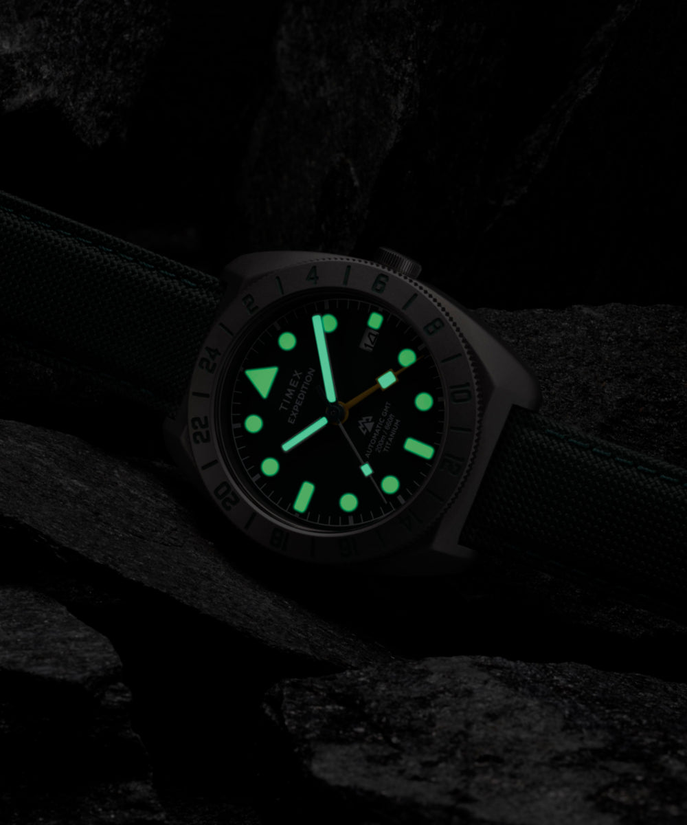 Expedition® Pioneer Titanium Automatic GMT 41mm Fabric Strap Watch, photo 9