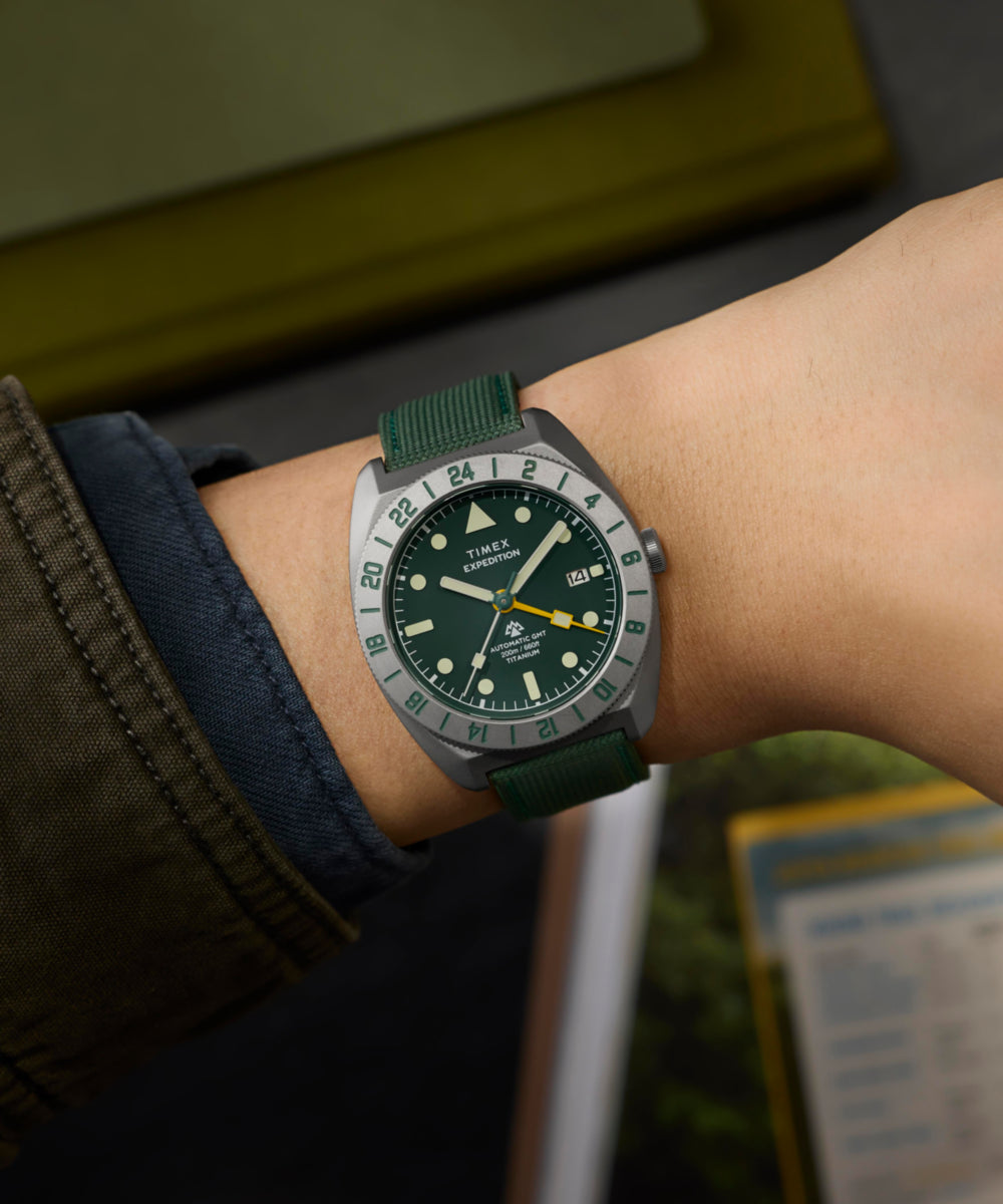 Expedition® Pioneer Titanium Automatic GMT 41mm Fabric Strap Watch, photo 2