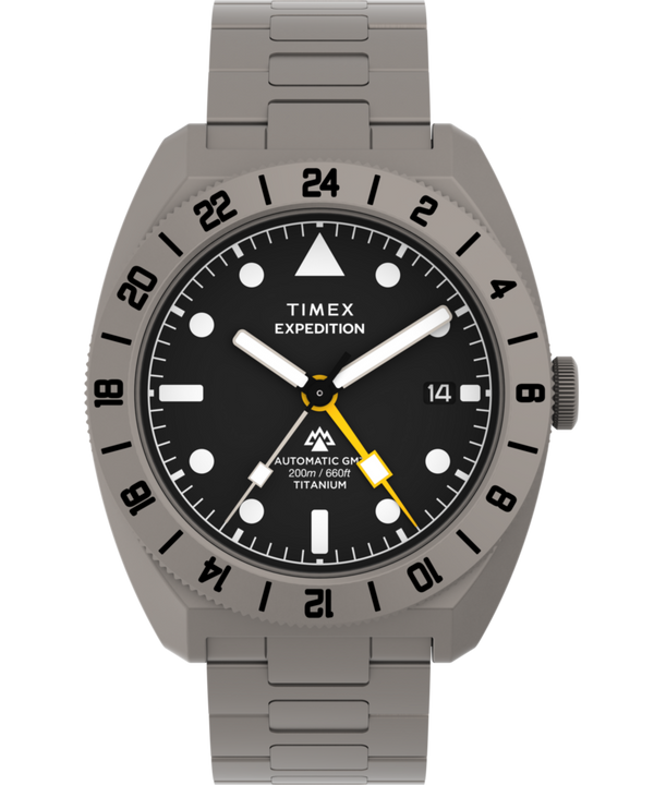 Expedition® Pioneer Titanium Automatic GMT 41mm Titanium Bracelet Watch