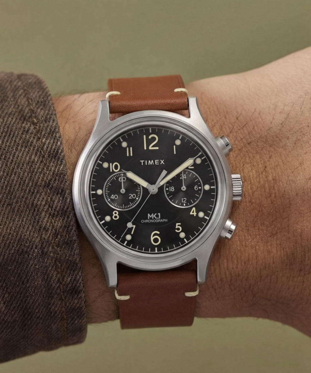 MK1 Chronograph 40mm Leather Strap Watch, photo 2
