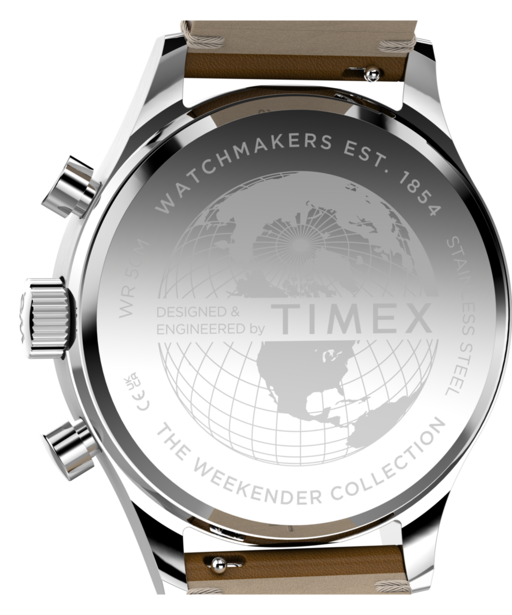 Timex Weekender® New England Chronograph 40mm Leather Strap Watch, photo 5