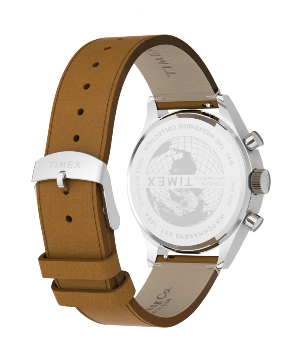 Timex Weekender® New England Chronograph 40mm Leather Strap Watch, photo 6