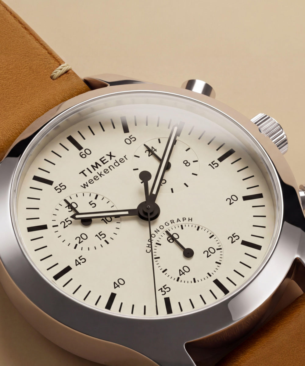 Timex Weekender® New England Chronograph 40mm Leather Strap Watch, photo 8