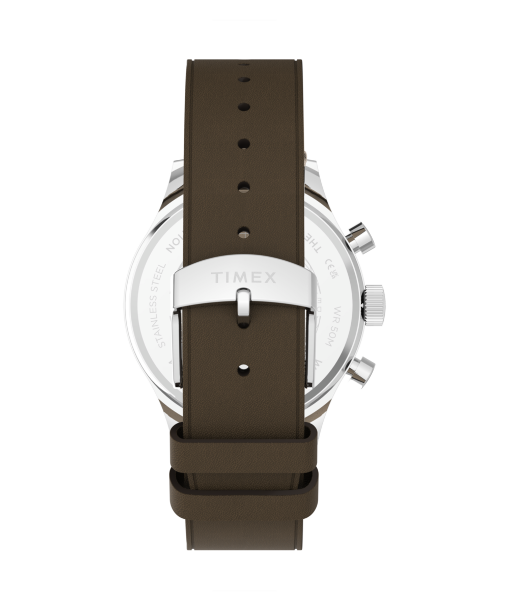 Timex Weekender® New England Chronograph 40mm Leather Strap Watch, photo 4