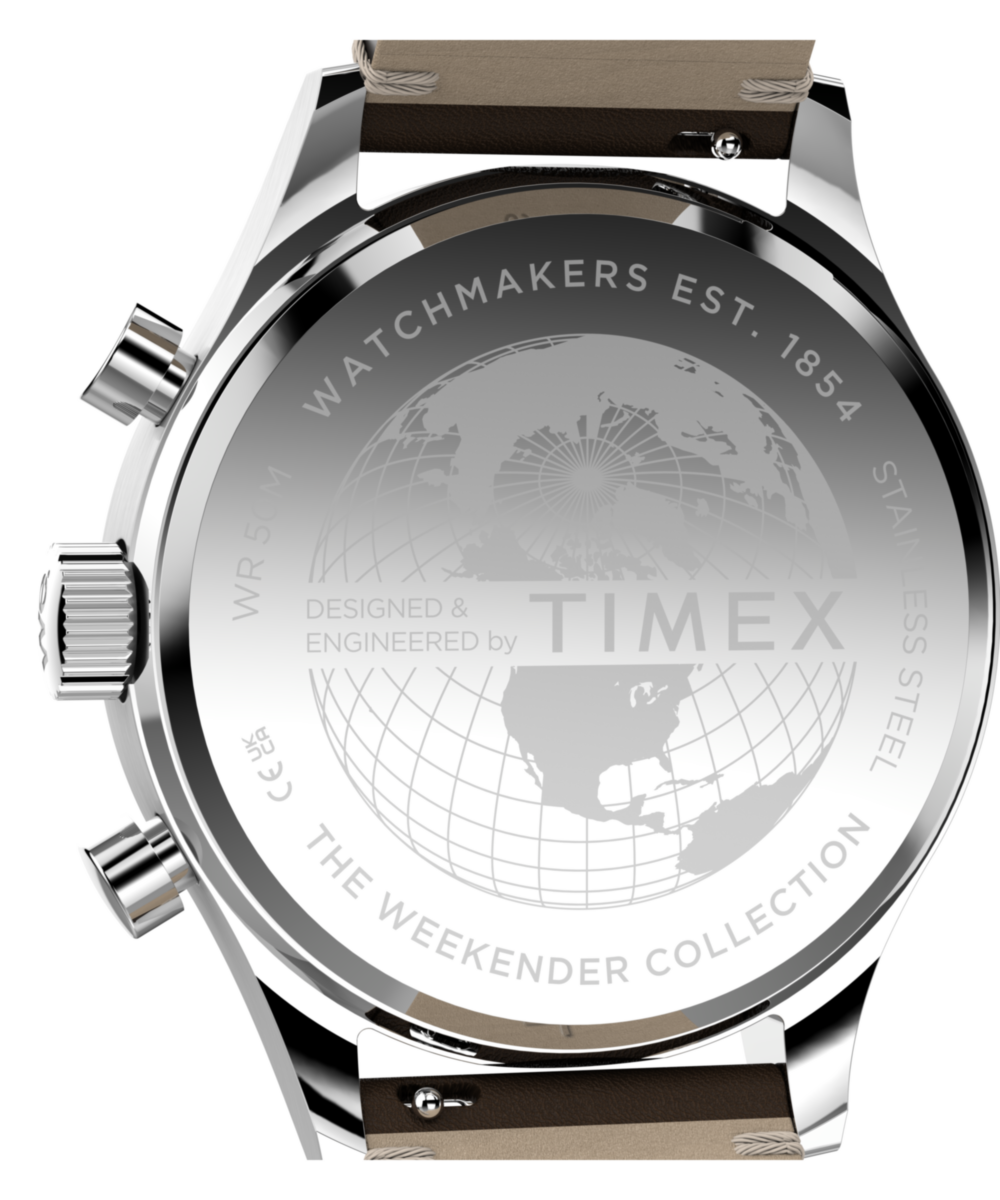 Timex Weekender® New England Chronograph 40mm Leather Strap Watch, photo 5