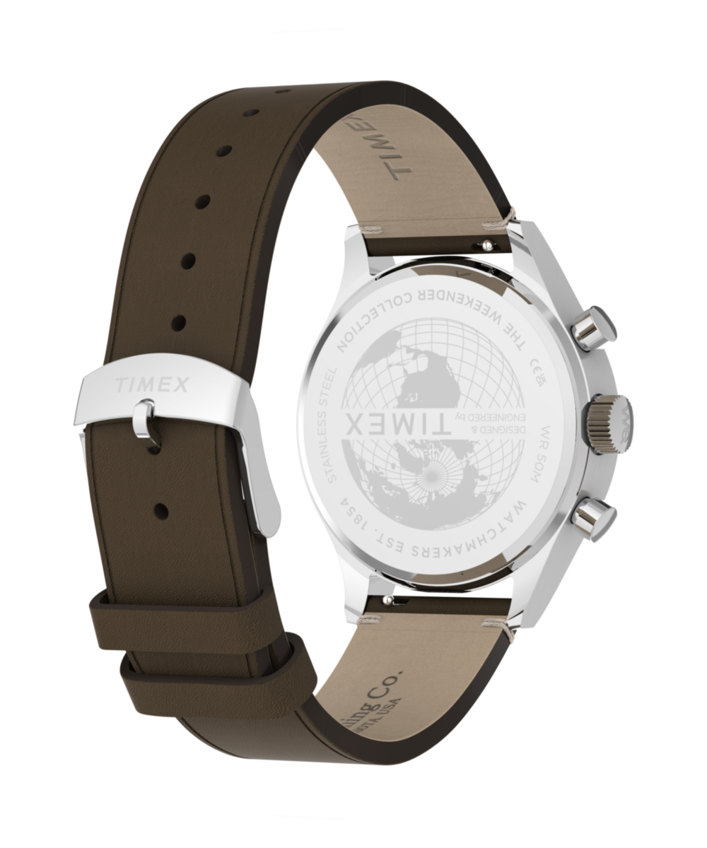 Timex Weekender® New England Chronograph 40mm Leather Strap Watch, photo 6
