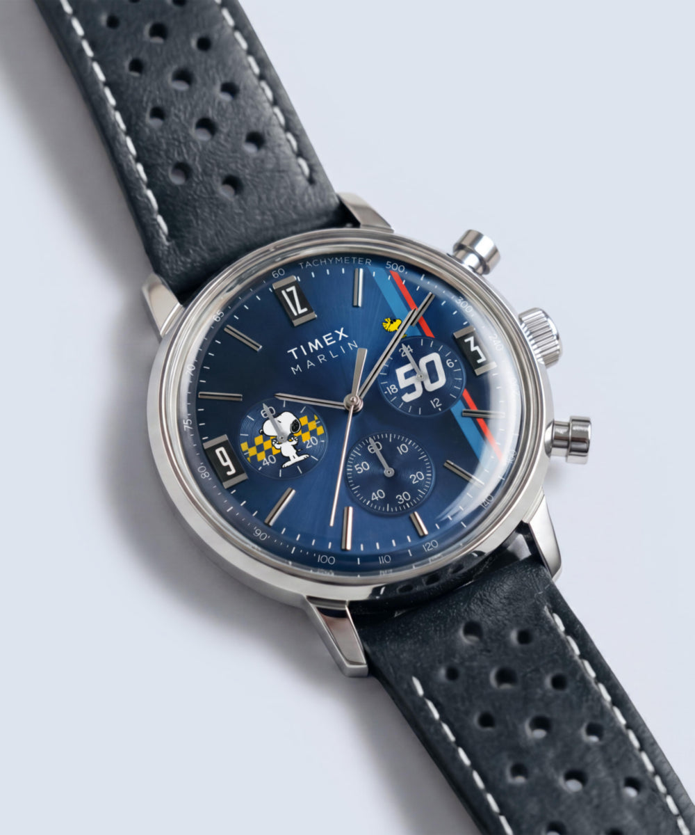 Peanuts® x Timex Marlin® Chronograph 40mm Leather Strap Watch, photo 7