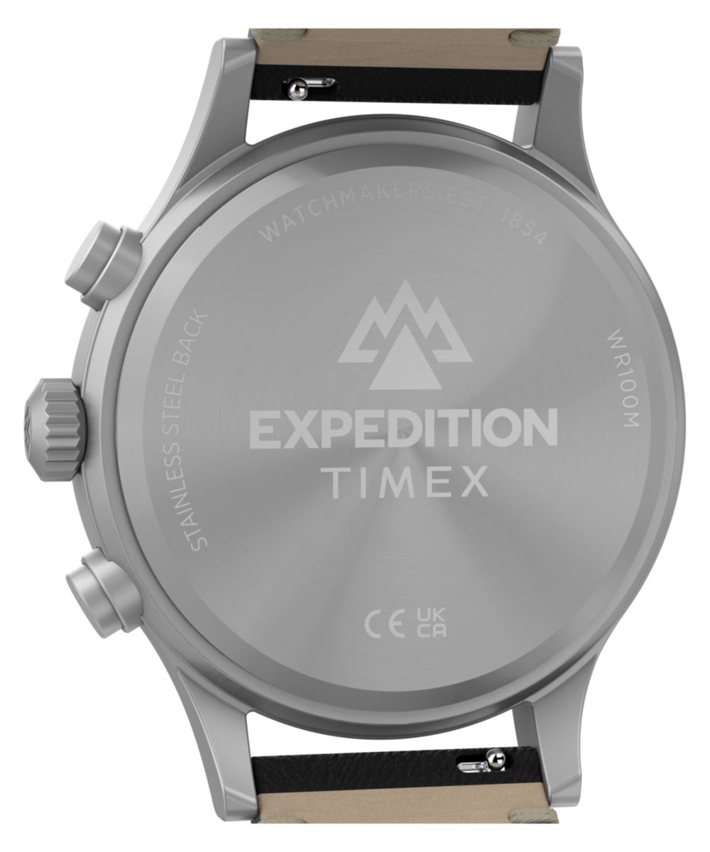 Expedition® Sierra Chronograph 43mm Leather Strap Watch, photo 5