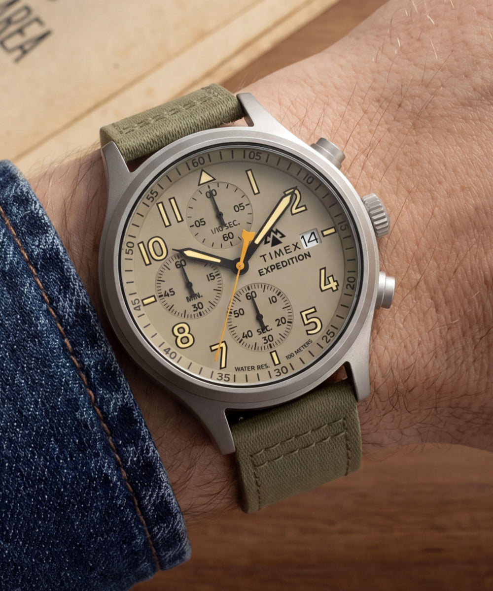 Expedition® Sierra Chronograph 43mm Fabric Strap Watch, photo 2