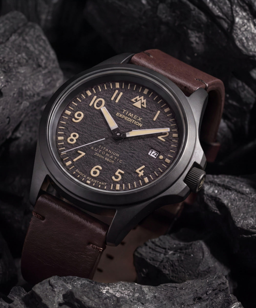 Expedition® Field Post Titanium Automatic 41mm Leather Strap Watch, photo 7