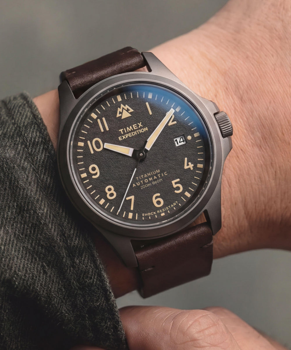 Expedition® Field Post Titanium Automatic 41mm Leather Strap Watch, photo 2