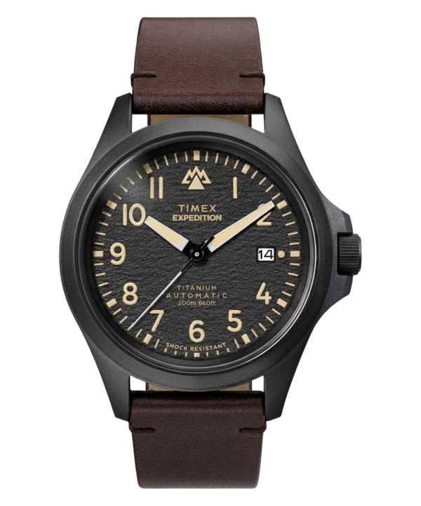 Expedition® Field Post Titanium Automatic 41mm Leather Strap Watch