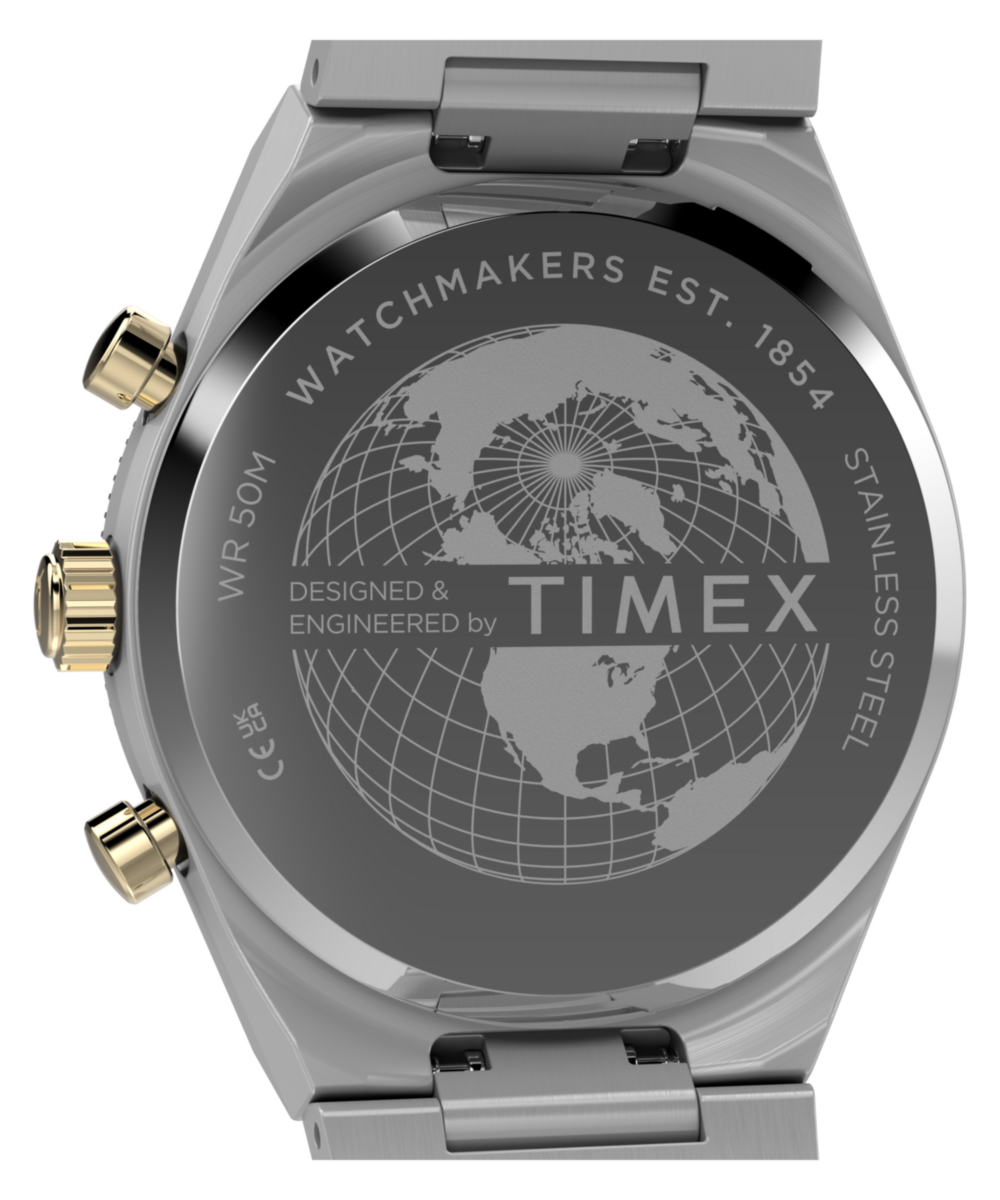 Q Timex Continental Chronograph 36mm Stainless Steel Bracelet Watch, photo 5
