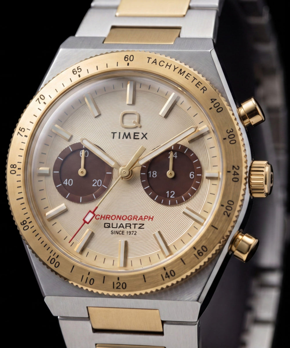 Q Timex Continental Chronograph 36mm Stainless Steel Bracelet Watch, photo 8