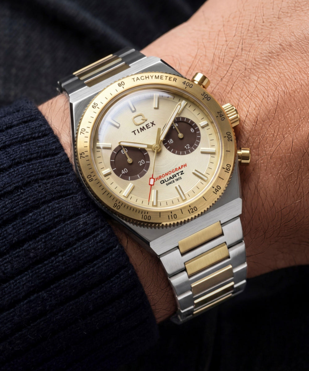 Q Timex Continental Chronograph 36mm Stainless Steel Bracelet Watch, photo 2