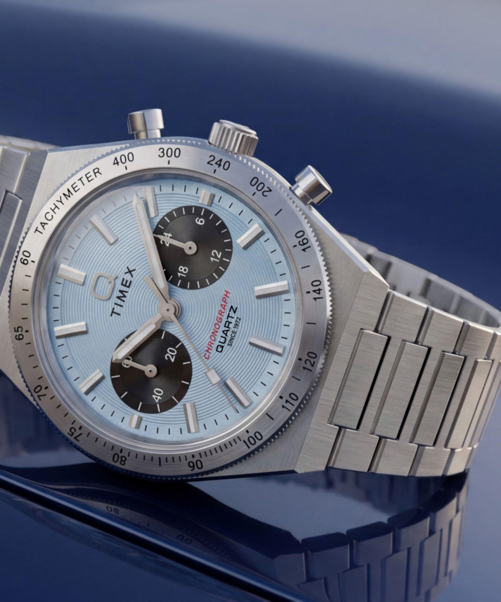 Q Timex Continental Chronograph 36mm Stainless Steel Bracelet Watch, photo 7