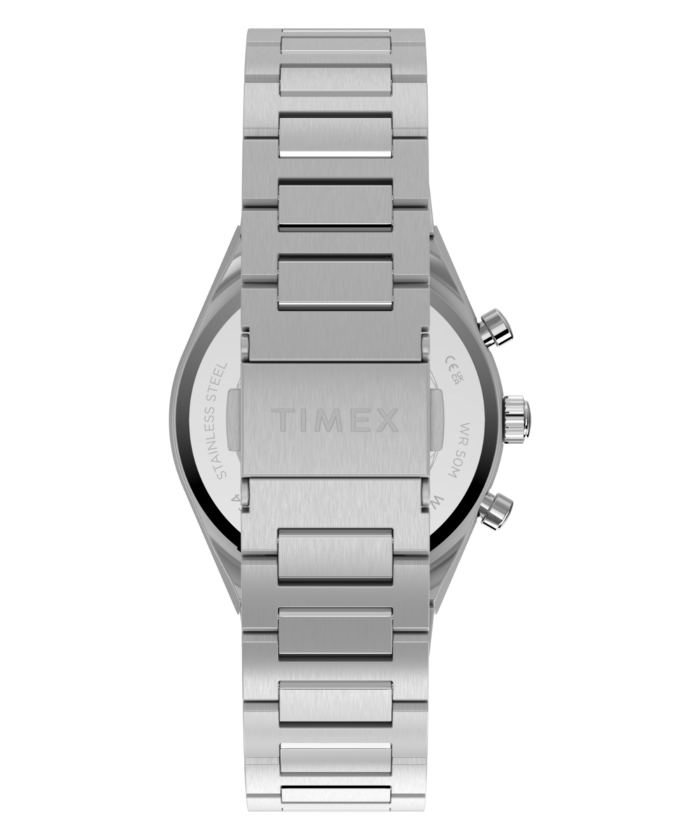 Q Timex Continental Chronograph 36mm Stainless Steel Bracelet Watch, photo 4