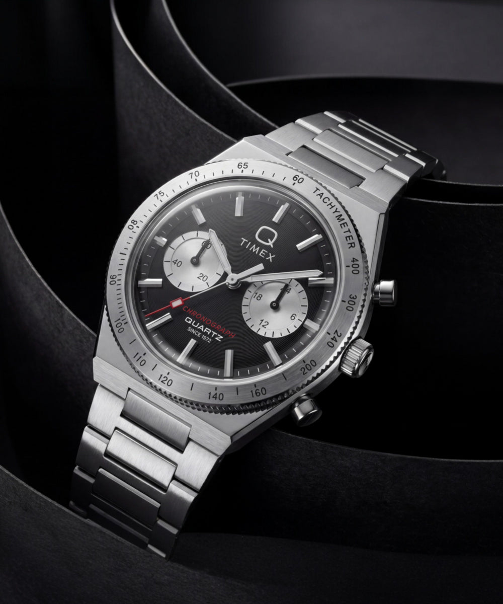 Q Timex Continental Chronograph 36mm Stainless Steel Bracelet Watch, photo 7