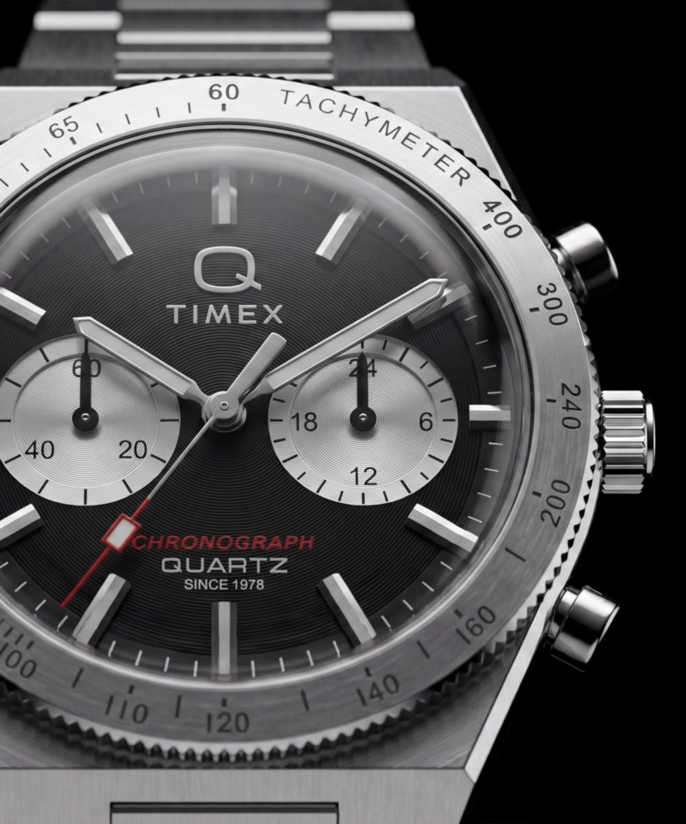 Q Timex Continental Chronograph 36mm Stainless Steel Bracelet Watch, photo 8