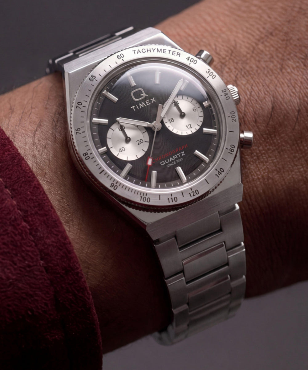Q Timex Continental Chronograph 36mm Stainless Steel Bracelet Watch, photo 2