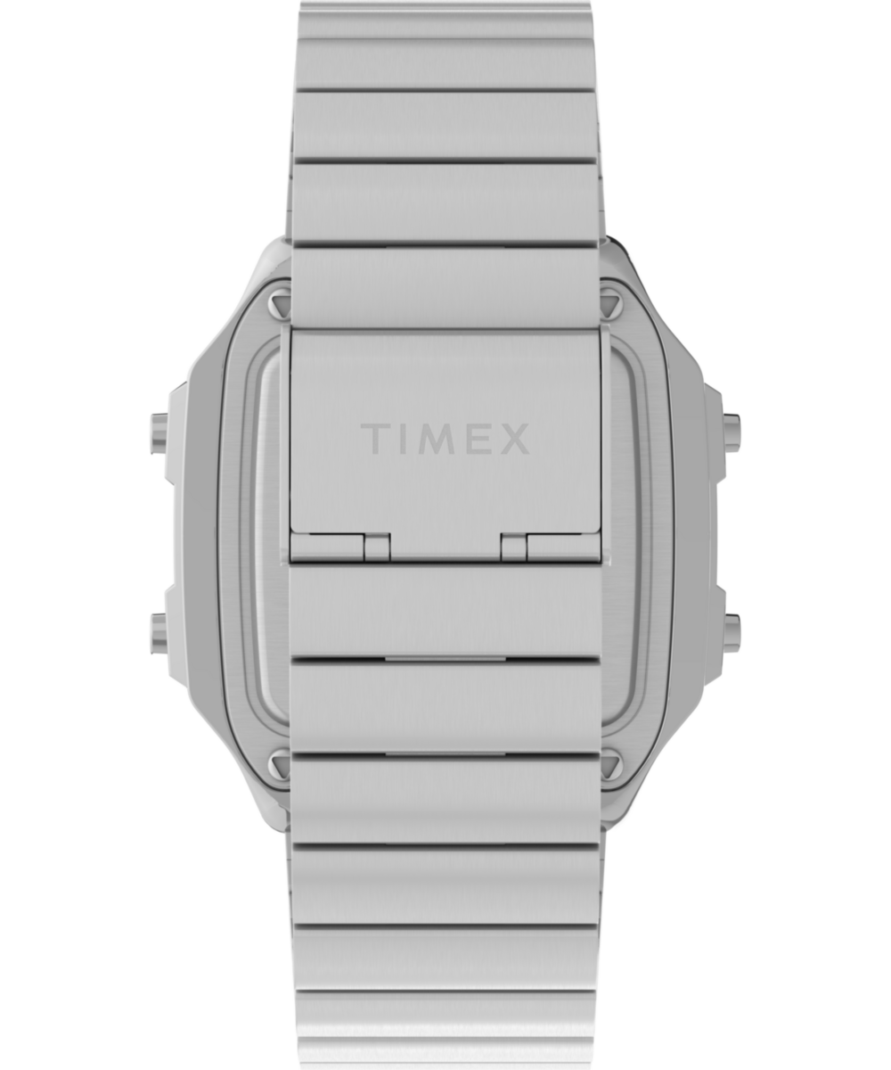 World Time Digital 40mm Stainless Steel Bracelet Watch, photo 3