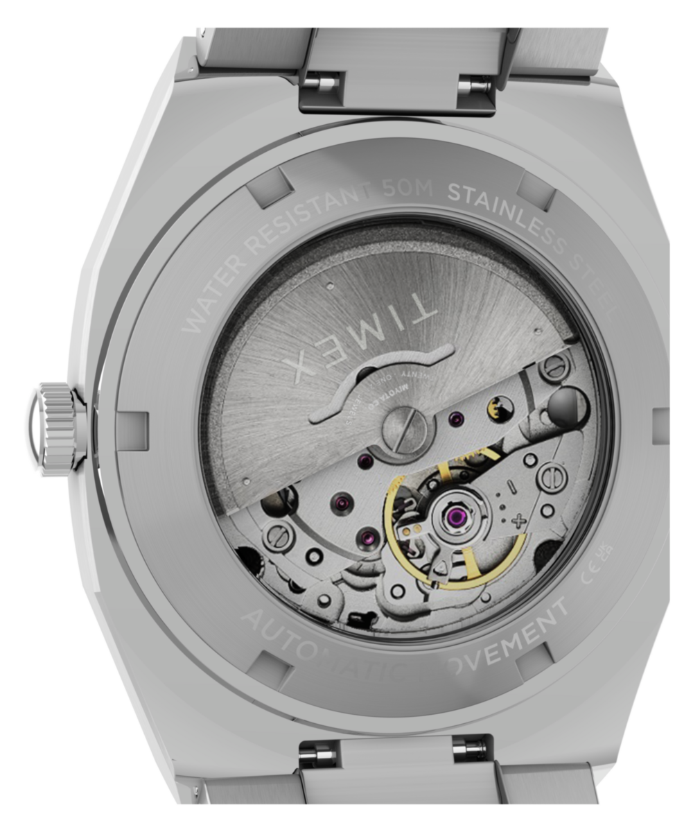 Timex® Automatic E Line 38mm Stainless Steel Bracelet Watch, photo 5