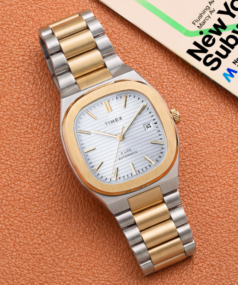 Timex® Automatic E Line 38mm Stainless Steel Bracelet Watch, photo 7
