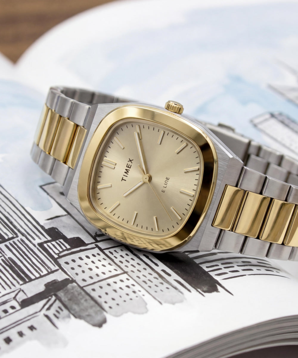 Timex® Quartz E Line 30mm Stainless Steel Bracelet Watch, photo 7