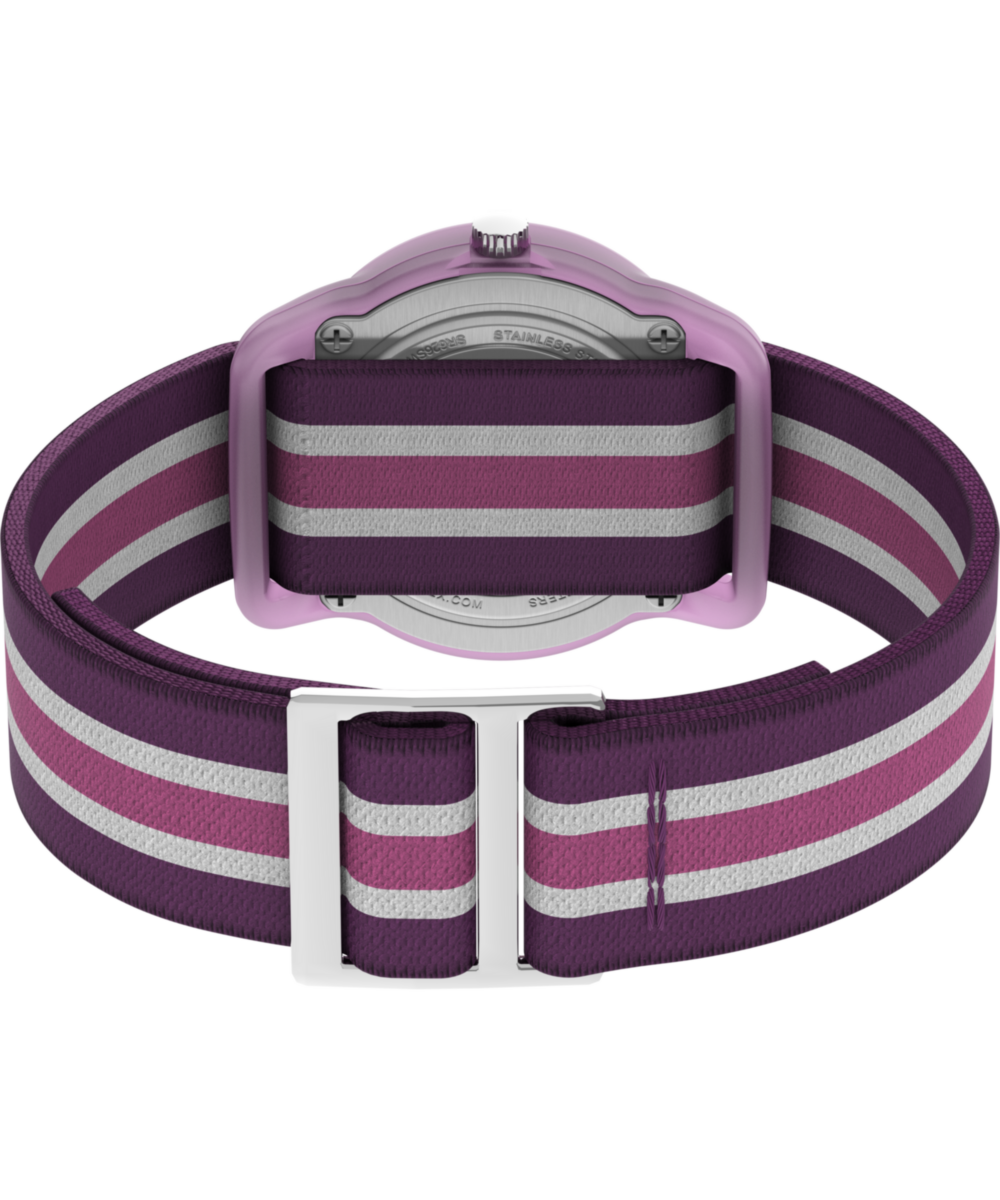 TIMEX TIME MACHINES® 29mm Purple Stripe Elastic Fabric Kids Watch, photo 5