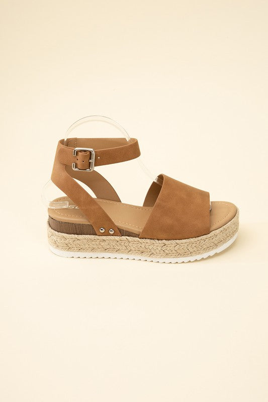 SODA Topic Espadrille Ankle Strap Platform Sandals