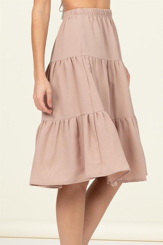 Hyfve Call It a Day Tiered Midi Skirt