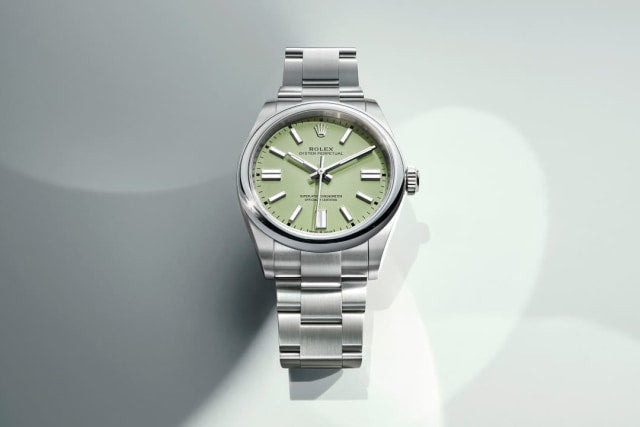 Unworn 2025, Oyster Perpetual, Oystersteel 36mm, Pistachio-green dial, Domed Oyster, photo 4