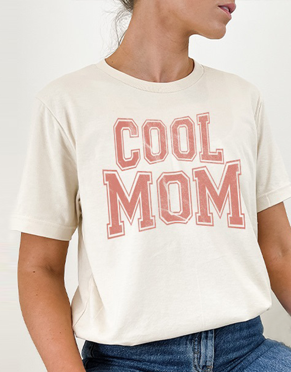 Cool Mom Retro Graphic Tee, Cream