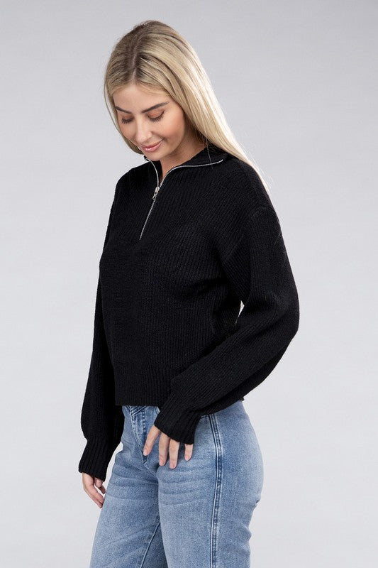 Ambiance Apparel Easy-Wear Half-Zip Pullover Sweater