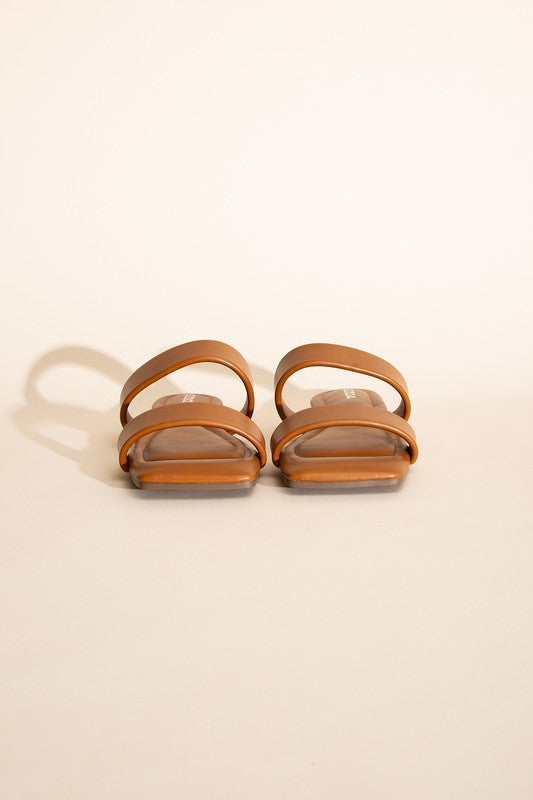 SODA Ramsey Double Strap Flat Slide Sandals