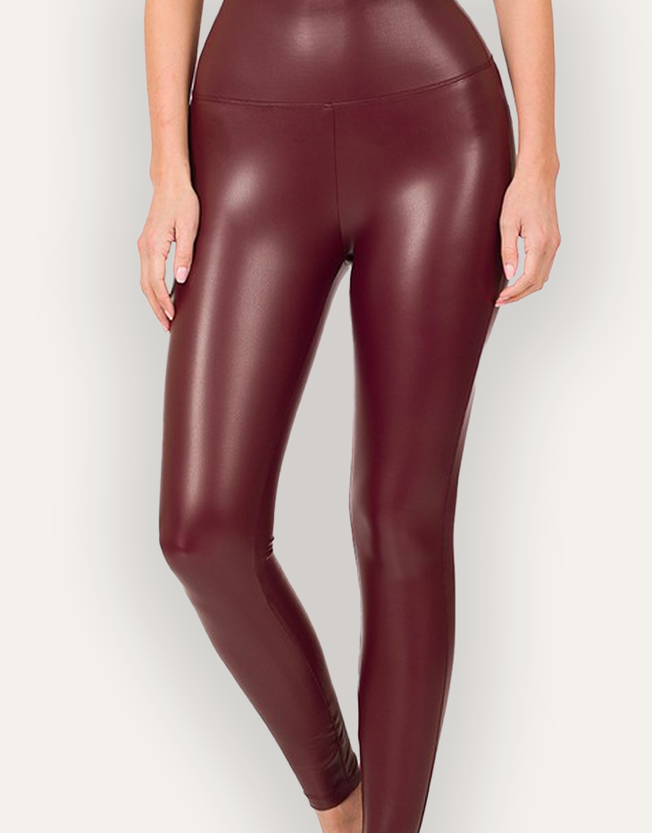 Zenana High Rise Faux Leather Leggings