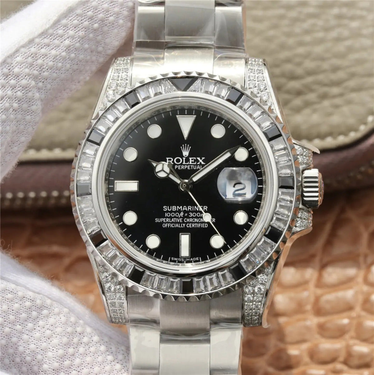 Submariner Date Silver Black Diamond, 40mm, photo 6