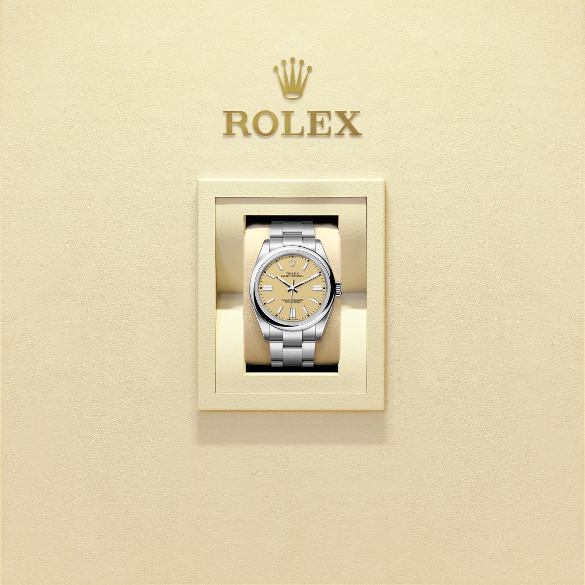 Unworn 2025, Oyster Perpetual, Oystersteel 41mm, Beige dial, Domed Oyster, photo 6